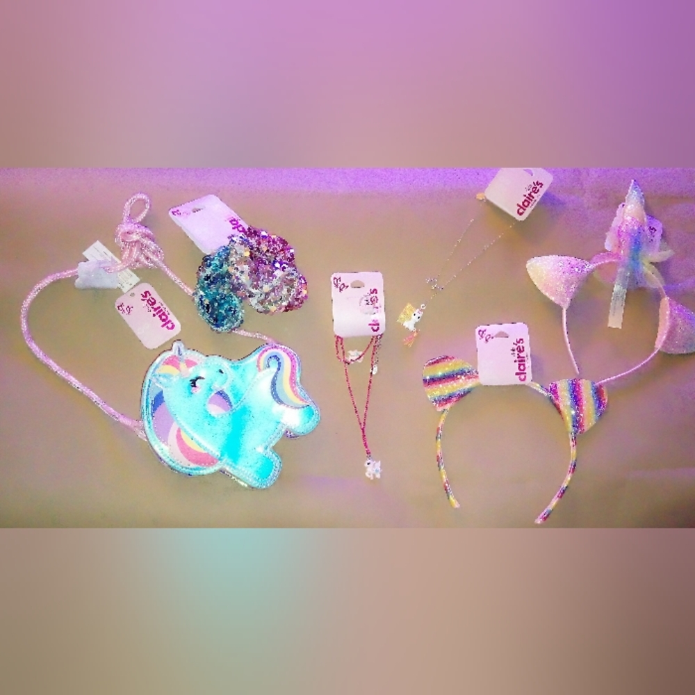 Claire's girls head bands necklaces hair ties